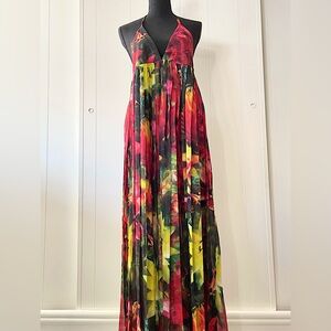 Alice & Olivia Miriam Tropical Maxi Dress Sz Small